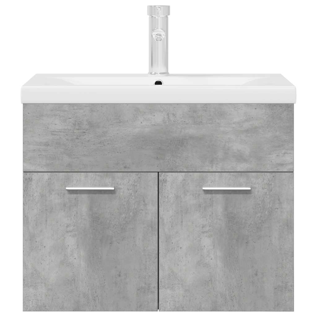 Bathroom Sink Cabinet with Built-in Basin and Faucet Concrete Grey